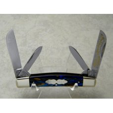 Fight'n Rooster Germany Celebrated Blue & Gold 1993 Bethpage Knife Club 4 Blade Congress Knife