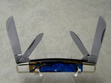 Fight'n Rooster Germany Celebrated Blue & Gold 1993 Bethpage Knife Club 4 Blade Congress Knife