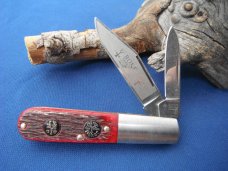 Vintage Boker Germany Tree Brand Barlow 2 blade Pocket Knife Jig bone scales With box and paper work