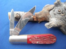 Vintage Boker Germany Tree Brand Barlow 2 blade Pocket Knife Jig bone scales With box and paper work