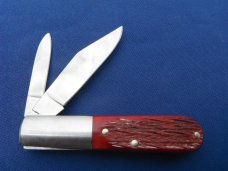 Vintage Boker Germany Tree Brand Barlow 2 blade Pocket Knife Jig bone scales With box and paper work