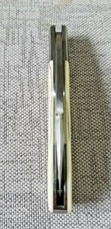 K'roo Custom Sway Back,Viper, Wharncliffe Ivory Knife,NEW,2020, w/coa & new K'roo pocket slip,3.93"