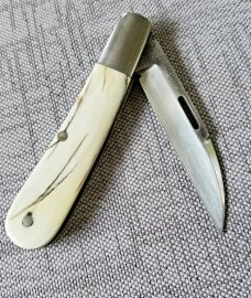 K'roo Custom Sway Back,Viper, Wharncliffe Ivory Knife,NEW,2020, w/coa & new K'roo pocket slip,3.93"