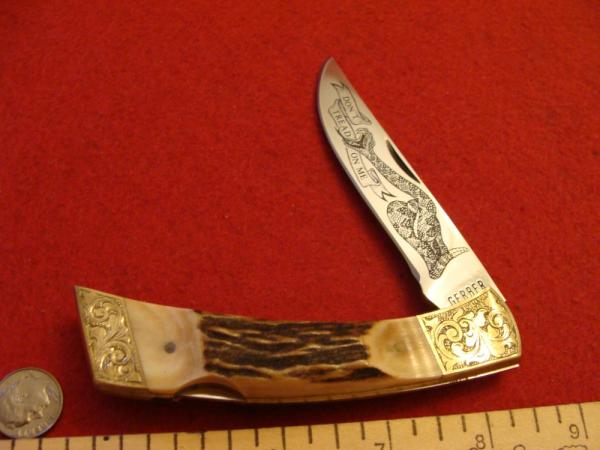 Gerber Folding Sportsman II Lockback Engraved and Etched Bicentennial 1976. 1 of only 200!