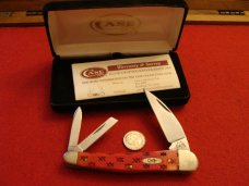 Case Wharncliffe Seahorse Whittler 6355WH SS 2003 Red Bone Handles