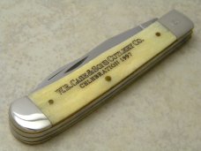 Case XX USA 1997 W.R. Case & Sons Cutlery Co. Celebration Bone 6254 WH SS Wharncliffe Trapper Knife