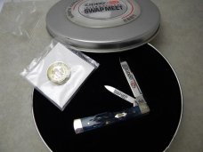 Case XX 6 Dot Zippo International Swap Meet Bone 6215 SS Gunstock Knife NIB