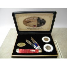 Case XX USA 6 Dot Kentucky Knife and Quarter Collection Bone 6254 SS Trapper Knife NIB