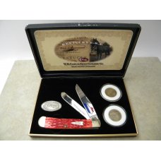 Case XX USA 6 Dot Kentucky Knife and Quarter Collection Bone 6254 SS Trapper Knife NIB