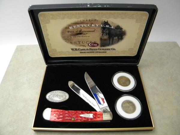 Case XX USA 6 Dot Kentucky Knife and Quarter Collection Bone 6254 SS Trapper Knife NIB Case XX USA 6 Dot Kentucky Knife and Quarter Collection Bone 6254 SS Trapper Knife NIB