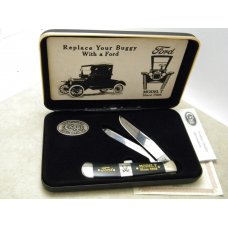 Case XX USA 6 Dot Black Ford Model T 2254 SS Trapper Knife in Box