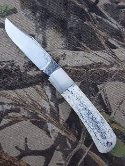K'ROO CUSTOM BLADES - K'roo Clip - Giraffe Bone Handles K'ROO CUSTOM BLADES - K'roo Clip - Giraffe Bone Handles