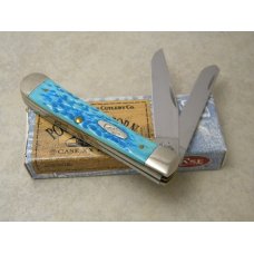 Case XX USA 6254 Caribbean Blue Bone Trapper Knife NIB 2005