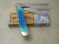 Case XX USA 6254 Caribbean Blue Bone Trapper Knife NIB 2005