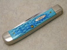 Case XX USA 6254 Caribbean Blue Bone Trapper Knife NIB 2005