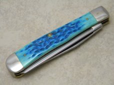 Case XX USA 6254 Caribbean Blue Bone Trapper Knife NIB 2005