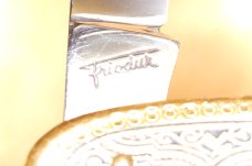 J.A. Henckels two blade folder. Brass with design on handle. Mint.