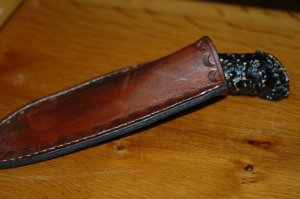 T. Openshaw antler horn handled hunting knife