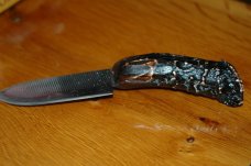 T. Openshaw antler horn handled hunting knife