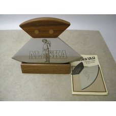 Alaska ULU Walnut Arctic Skinner Knife in Box w/Display Stand