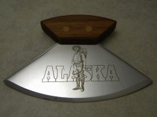 Alaska ULU Walnut Arctic Skinner Knife in Box w/Display Stand