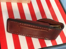 1980 Case xx Mako Shark Folding Hunter w/ Great Stag Handles (5158 LSSP) +Orig Sheath & Box -NOS