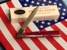 1980 Case xx USA Doctors Knife (SR6185 SSP) w/ Red Bone Handles -Great Snap -NO Wobble -NOS & NM