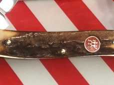 Vintage J A Henckels 3 Blade Whittler (HK-7-S) Pocket Knife w/ Great Stag Handles! -NOS