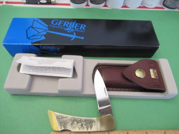 Gerber Ivory Micarta Elk Scene Model FS1 Gerber Ivory Micarta Elk Scene Model FS1