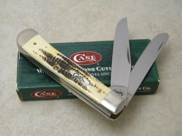 Case XX USA 2004 Bone Stag 6.5254 SS Trapper Knife in Box Case XX USA 2004 Bone Stag 6.5254 SS Trapper Knife in Box