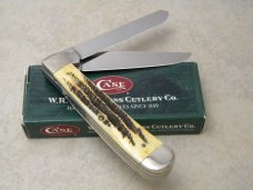 Case XX USA 2004 Bone Stag 6.5254 SS Trapper Knife in Box