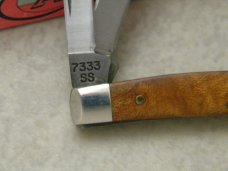 Case XX Bradford PA USA 1991 Curly Maple 7333 SS Tiny Stockman Knife NIB