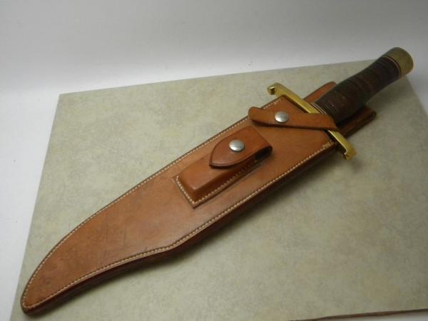 Randall Model 12-11" Smithsonian Bowie 1960's Fixed Blade Knife w/ Johnson Rough Back Sheath 
