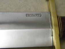 Randall Model 12-11" Smithsonian Bowie 1960's Fixed Blade Knife w/ Johnson Rough Back Sheath 