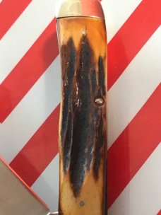 Case xx 1977 Blue Scroll Trapper (MDL# 5254) Knife with Nice Deep Stag Handles -NOS and M/NM