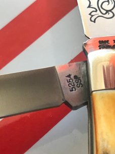 Case xx 1977 Blue Scroll Trapper (MDL# 5254) Knife with Nice Deep Stag Handles -NOS and M/NM