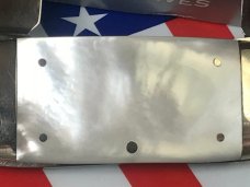 2000 Bulldog Brand, HAND MADE 2 Blade Baby Sunfish w/ Pearl Looking Handles +Multi-Color Sunfish