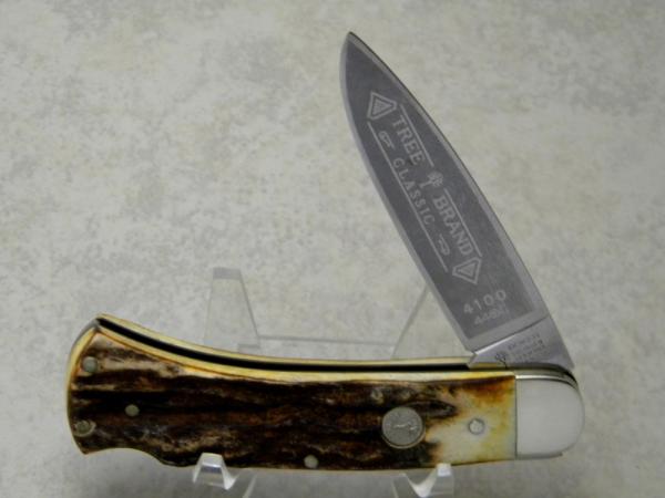 Boker Solingen Germany Stainless Tree Brand Classic 4100 Stag Lockback Knife