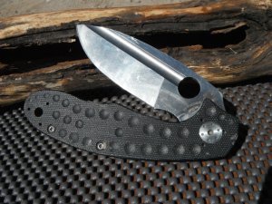 Spyderco Schempp C151GTIP Titanium Knife. G-10 and Titanium Folding Tactical Knife