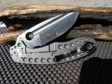 Spyderco Schempp C151GTIP Titanium Knife.  G-10 and Titanium Folding Tactical Knife