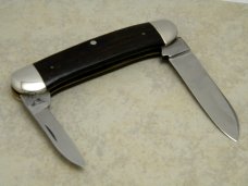 Bob White made by Queen Cutlery USA for Bruce Voyles Wood Canoe Knife - Santa Fe V.F.D. 1982