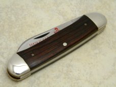 Bob White made by Queen Cutlery USA for Bruce Voyles Wood Canoe Knife - Santa Fe V.F.D. 1982