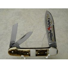 Fight'n Rooster Frank Buster Germany Stag Barehead Cigar Band Canoe Whittler Knife c.2001 - 1 of 100