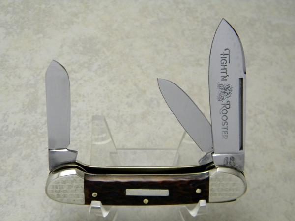 Fight'n Rooster Frank Buster Cutlery Co. Germany Bone 3 Blade Canoe Knife