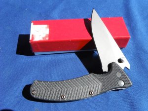 Ontario Apache tac-1 Knife, USA made Button Lock