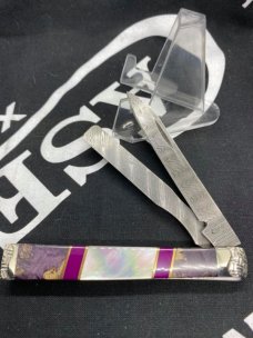 1 of 1 wild horse custom, MOP, Sugalite, Purple Burl Oak dr's knife