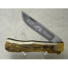 Bulldog Brand Germany 1st Generation Stag Calf Roper Large Leverlock Lockback Knife - 1 of 100