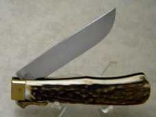 Bulldog Brand Germany 1st Generation Stag Calf Roper Large Leverlock Lockback Knife - 1 of 100