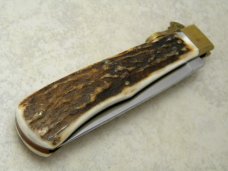 Bulldog Brand Germany 1st Generation Stag Calf Roper Large Leverlock Lockback Knife - 1 of 100
