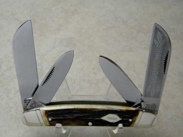 Bulldog Brand Germany 1st Generation Torched Stag Tobacco Large Congress Knife c.1985 - 1 of 336 Bulldog Brand Germany 1st Generation Torched Stag Tobacco Large Congress Knife c.1985 - 1 of 336